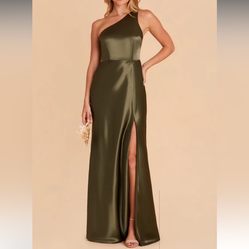 Birdy Grey Kira Shiny Satin Dress - Olive